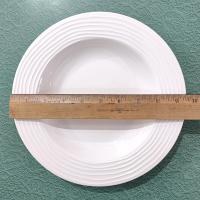 Vintage Pier 1 Ashlee Rimmed Soup Pasta Bowl, Set of 2, White Ceramic Wide Bowls