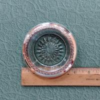 Vintage Silver Plated Glass Ashtrays, Set of Two