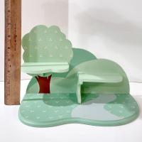 Vintage Avon Best Buddies Display Shelf, Wall Mount or Tabletop Green Tree Wooden Shelf, Kids Room Decor