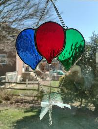Stained Glass Balloons Suncatcher, Custom Colors Available