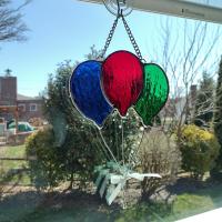 Stained Glass Balloons Suncatcher, Custom Colors Available
