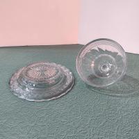 Antique Indiana Glass Round Covered Butter Dish, Star Band Pattern, EAPG Glassware