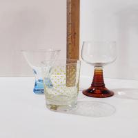 Vintage Cocktail Glasses, Set of Three, Variety Barware