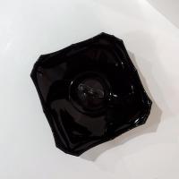 Vintage L.E. Smith Mt. Pleasant Black Amethyst Glass Handled Serving Tray, Black Amethyst Depression Glass