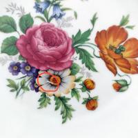 Vintage Bareuther Waldsassen Bavaria Germany Floral Dessert Salad Appetizer Plates, Set of 4, Bavarian Porcelain Flower Plates