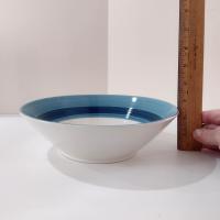 Vintage Blue and Yellow Floral Serving Bowl, Nasco Arcadia Bowl