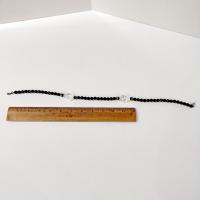 Vintage Black and Clear Beaded 18 Inch Necklace
