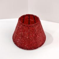 Vintage Red Beaded Shade, Candle Topper Glass Seed Bead Decorative Shade