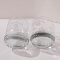 Vintage Jim Beam Black Rocks Whiskey Glasses, Set of Two