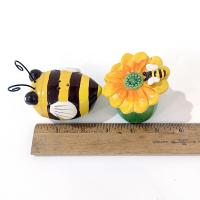 Vintage Ceramic Bumble Bee and Flower Salt and Pepper Shaker Set