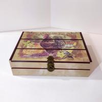 Vintage Bentley's Fine Teas Divided Storage Box with Rooster Chicken Design