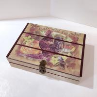 Vintage Bentley's Fine Teas Divided Storage Box with Rooster Chicken Design