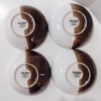 Vintage Better Homes and Gardens Rockport Cereal Soup Bowls, Set of 4, Brown and White Stoneware All Purpose Bowls
