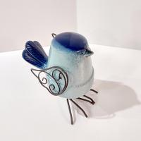 Vintage Blue Bird Ceramic and Wire Figurine