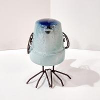 Vintage Blue Bird Ceramic and Wire Figurine