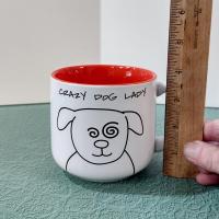 Vintage Crazy Dog Lady Blobby Dog Ceramic Coffee Tea Mug, Dog Lover Gift