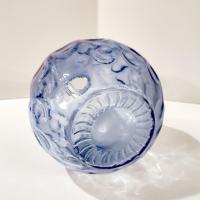 Vintage San Miguel Blue Round Globe Thumbprint Recycled Glass Vase