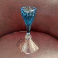 Vintage Blue Sapphire Martini and Shot Glasses, Set of Two, Combination Two in One Glasses
