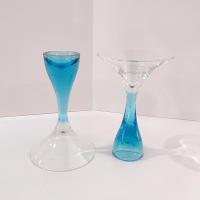 Vintage Blue Sapphire Martini and Shot Glasses, Set of Two, Combination Two in One Glasses