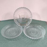 Vintage Libbey Bouquet Pattern 8 Inch Salad Dessert Plates, Set of Three, Deep Rimmed Salad Plates