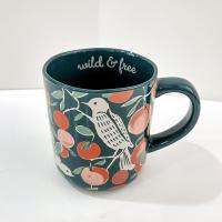 Vintage Opal House Wild and Free Birds in a Peach Tree Coffee Tea Stoneware Ceramic Mug