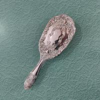 Vintage 1940's Silver Plated Vanity Hand Mirror and Brush Set, Towle Silversmiths Old Master Pattern