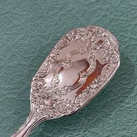 Vintage 1940's Silver Plated Vanity Hand Mirror and Brush Set, Towle Silversmiths Old Master Pattern