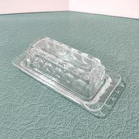 Vintage Clear Glass Butter Dish with Thumbprint Design