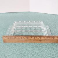 Vintage Clear Glass Butter Dish with Thumbprint Design