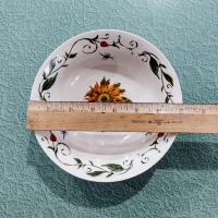 Vintage Tabletops Unlimited Butterflies and Botanical Garden Coupe Cereal Bowls, Set of Two