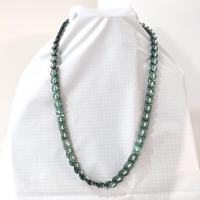 Vintage Handcrafted Green Button and Pearl Beaded Necklace