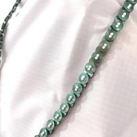 Vintage Handcrafted Green Button and Pearl Beaded Necklace