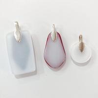Set of 3 Fused Glass Pendants, Black White Red Art Glass Pendant Charms