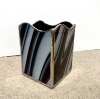 Large Black and White Stained Glass Pencil, Pen, Utensil, Remote Control Holder