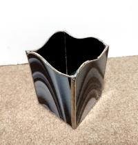 Large Black and White Stained Glass Pencil, Pen, Utensil, Remote Control Holder