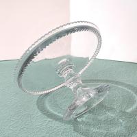 Antique Heisey Puritan 341 Clear Pressed Glass Pedestal Cake Stand with Beaded Lip, Vintage EAPG Pastry Dessert Display Plate