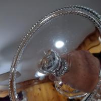 Antique Heisey Puritan 341 Clear Pressed Glass Pedestal Cake Stand with Beaded Lip, Vintage EAPG Pastry Dessert Display Plate