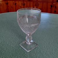 Vintage Cambridge Mt. Vernon Water Wine Goblet, UV Reactive Glass