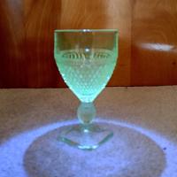 Vintage Cambridge Mt. Vernon Water Wine Goblet, UV Reactive Glass