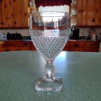Vintage Cambridge Mt. Vernon Water Wine Goblet, UV Reactive Glass