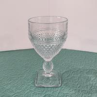 Vintage Cambridge Mt. Vernon Water Wine Goblet, UV Reactive Glass