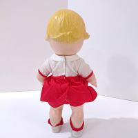 Vintage 1960's Campbells Soup Kids Doll with Red and White Dress, Poseable Campbell's Kids Blonde Girl Doll