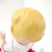 Vintage 1960's Campbells Soup Kids Doll with Red and White Dress, Poseable Campbell's Kids Blonde Girl Doll