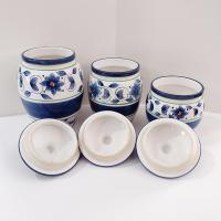 Set of Three Ceramic Pfaltzgraff Canisters, Orleans Pattern, Available for Local Pickup Only