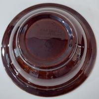 Vintage Canonsburg CAN38 Ironstone Coupe Cereal Bowls, Set of Two, Canonsburg Pottery Ceramic Brown Drip Glaze Bowls