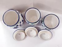 Set of Three Ceramic Pfaltzgraff Canisters, Orleans Pattern, Available for Local Pickup Only