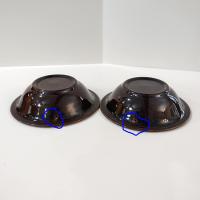 Vintage Canonsburg CAN38 Ironstone Coupe Cereal Bowls, Set of Two, Canonsburg Pottery Ceramic Brown Drip Glaze Bowls