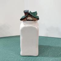 Vintage Ceramic Candy Shop Storage Canister, House Shaped Air Tight Storage Container