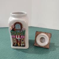 Vintage Ceramic Candy Shop Storage Canister, House Shaped Air Tight Storage Container