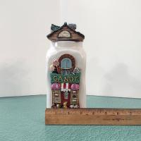 Vintage Ceramic Candy Shop Storage Canister, House Shaped Air Tight Storage Container